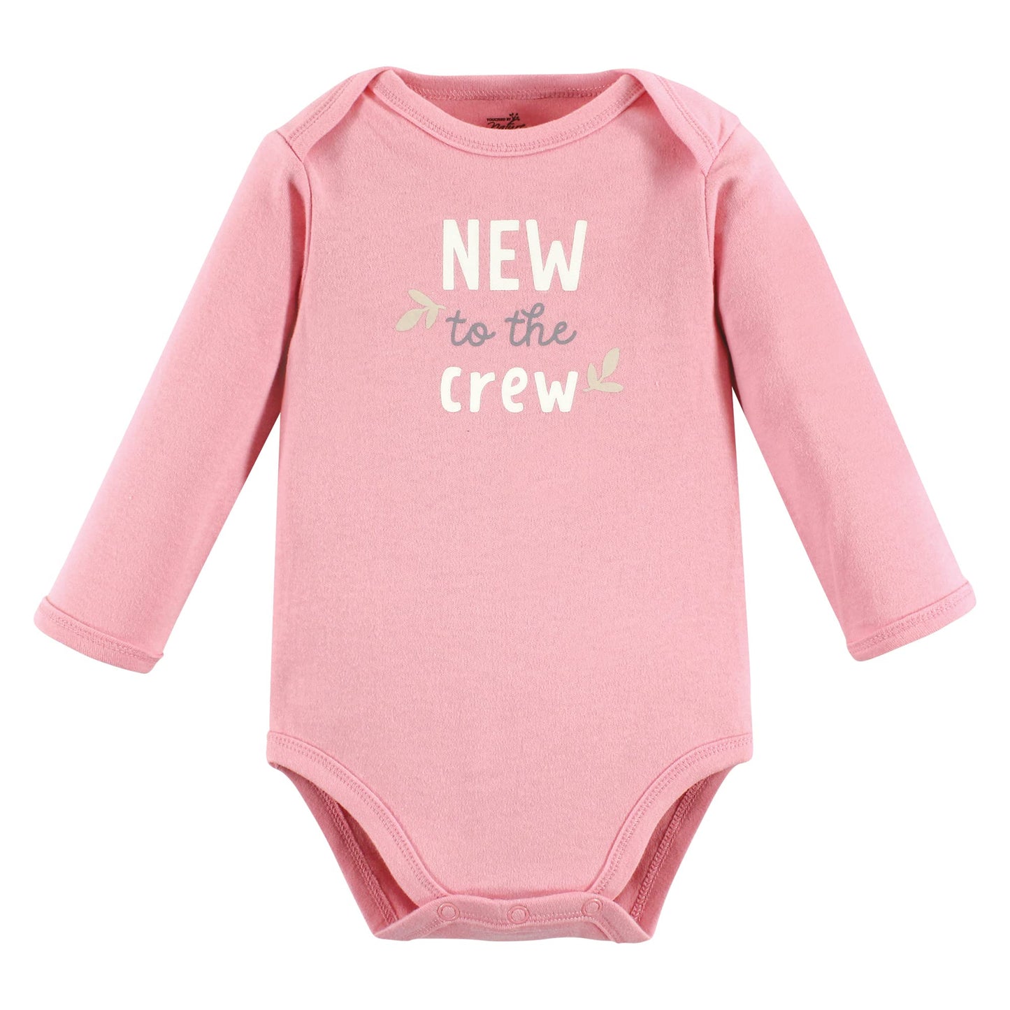 Touched By Nature Unisex Baby Organic Cotton Long-Sleeve Bodysuits, Girl Safari, 3-6 Months