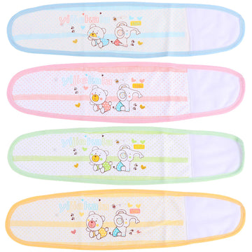 Heallily Baby Belly Button Band 4Pcs Newborn Belly Belt Cotton Umbilical Cord Infant Belly Band Cartoon Soft Newborn Navel Baby
