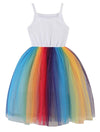 Btgixsf Baby Girls Tutu Dress Toddler Sleeveless Dresses Infant Tulle Sundress 580-Rainbow 4T