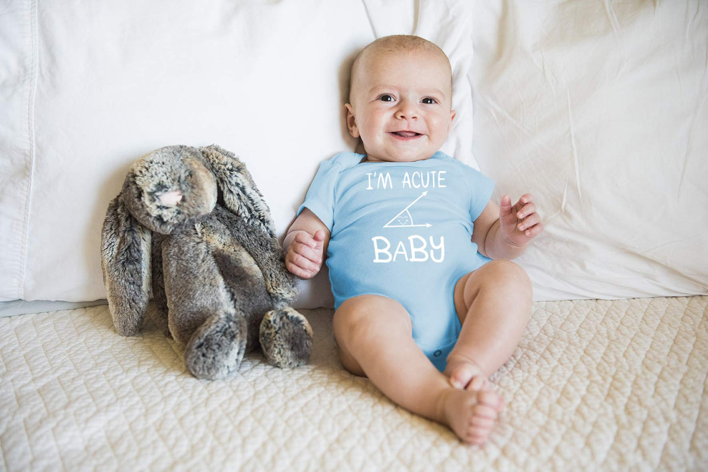 Acute Baby Romper - Funny Baby Essentials Bodysuit - Newborn Boy Clothes Cute Baby Girl Romper (12 Months, Light Blue)