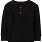 The Children'S Place Baby Single And Toddler Boy Long Sleeve Thermal Henley Top, Black, 4T