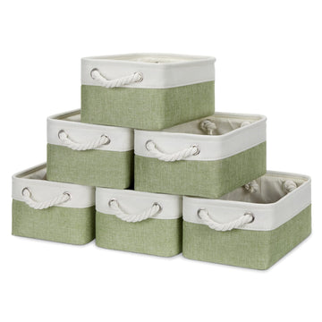 Bidtakay Small Baskets For Organizing Linen Closet Storage Baskets Set Of 6 Decorative Storage Bins For Shelves Cute Rectangular
