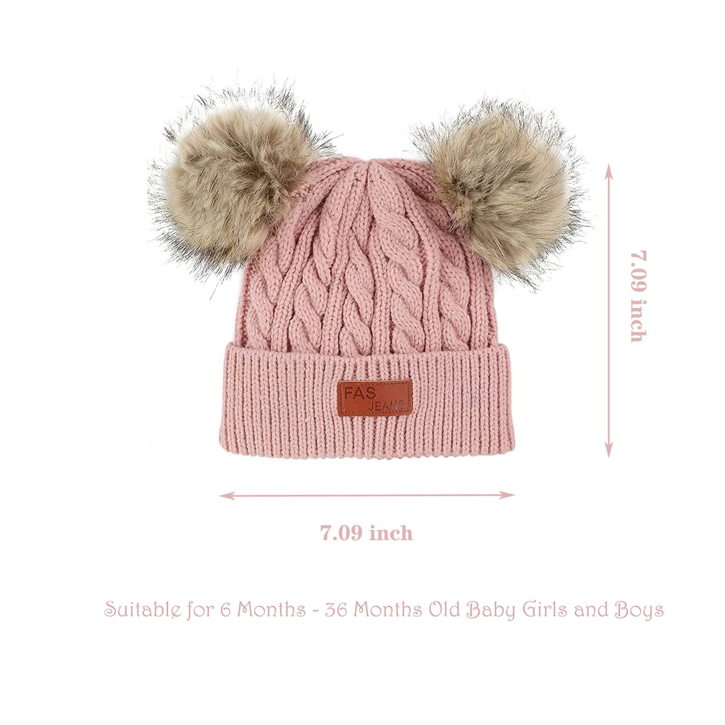 Century Star Baby Girl Hats Winter Cute Baby Beanies For Girls Boys Knit Baby Hats Warm Infant Toddler Hat Pom Pom Caps 1Pc Whit