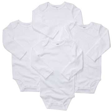 Carter'S Unisex-Baby 4-Pack Long Sleeve Bodysuits - White - Newborn