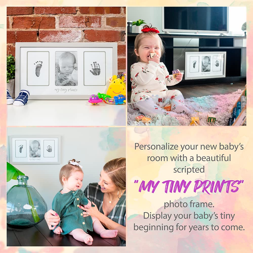 Felt Like Sharing My Tiny Prints Newborn Baby Handprint And Footprint Kit - Keepsake Frame For Baby Girls & Boys - Ideal Baby Sh
