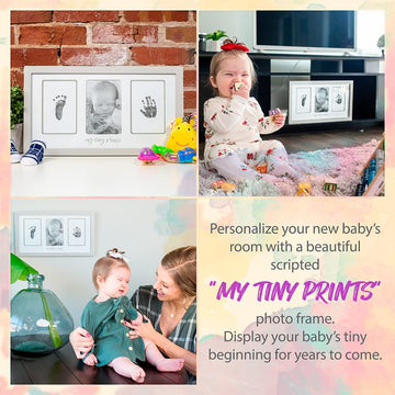 Felt Like Sharing My Tiny Prints Newborn Baby Handprint And Footprint Kit - Keepsake Frame For Baby Girls & Boys - Ideal Baby Sh