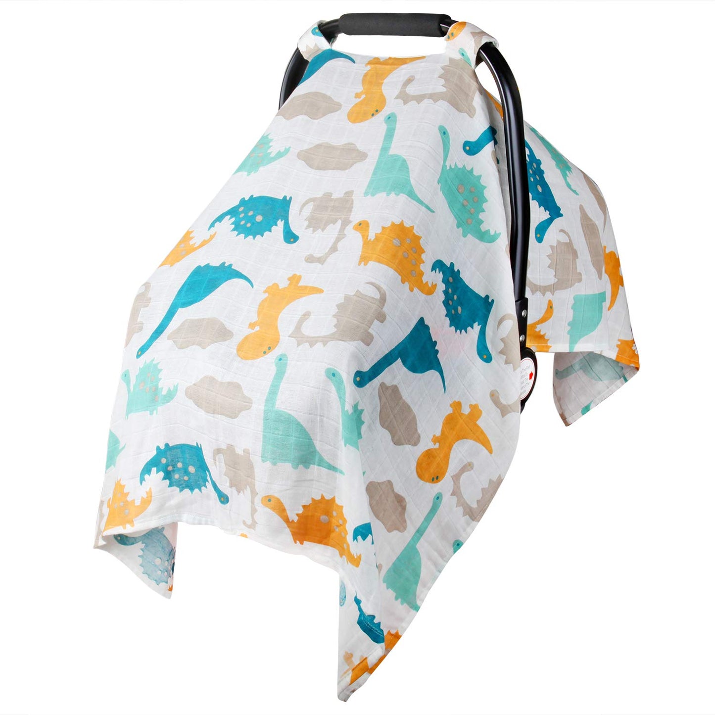 Muslin Baby Carseat Covers for Boy Girl, Metplus Lightweight Infant Car Seat Canopy, Breathable Carrier/Stroller Cover Newborn G