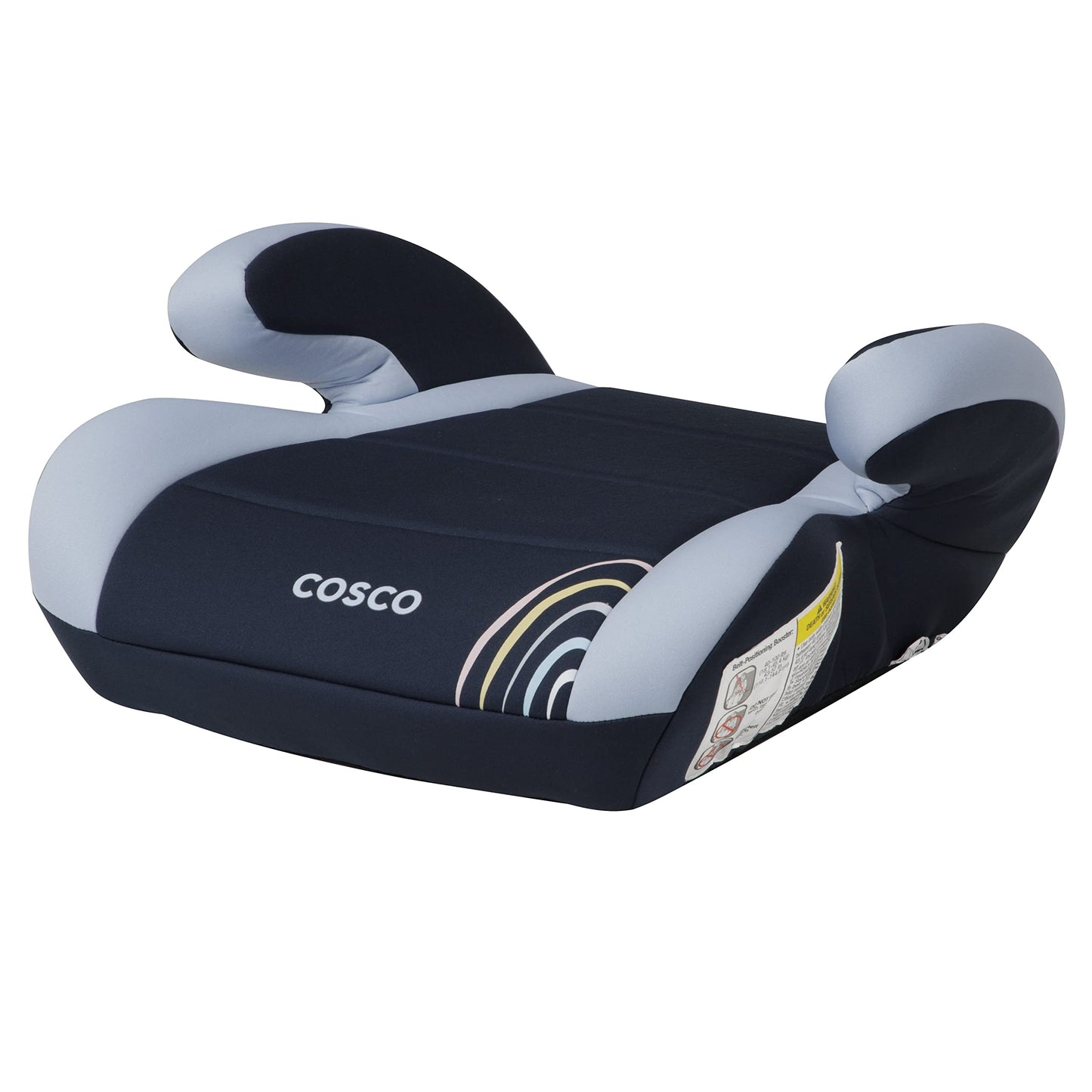 Cosco Topside Backless Booster Car Seat, Lightweight 40-100 Lbs, Rainbow