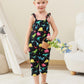Lindanina Toddler Baby Girls Romper Dinosaur Sleeveless Jumpsuit Summer Cute Clothes Adjustable Tie-Up Strap 12-24 Months Infant