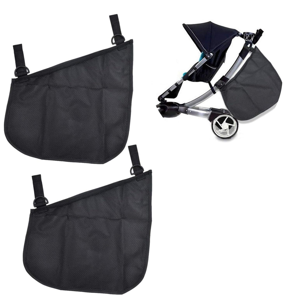 ALASKA 2 Pack Baby Stroller Side Sling Bag, Black