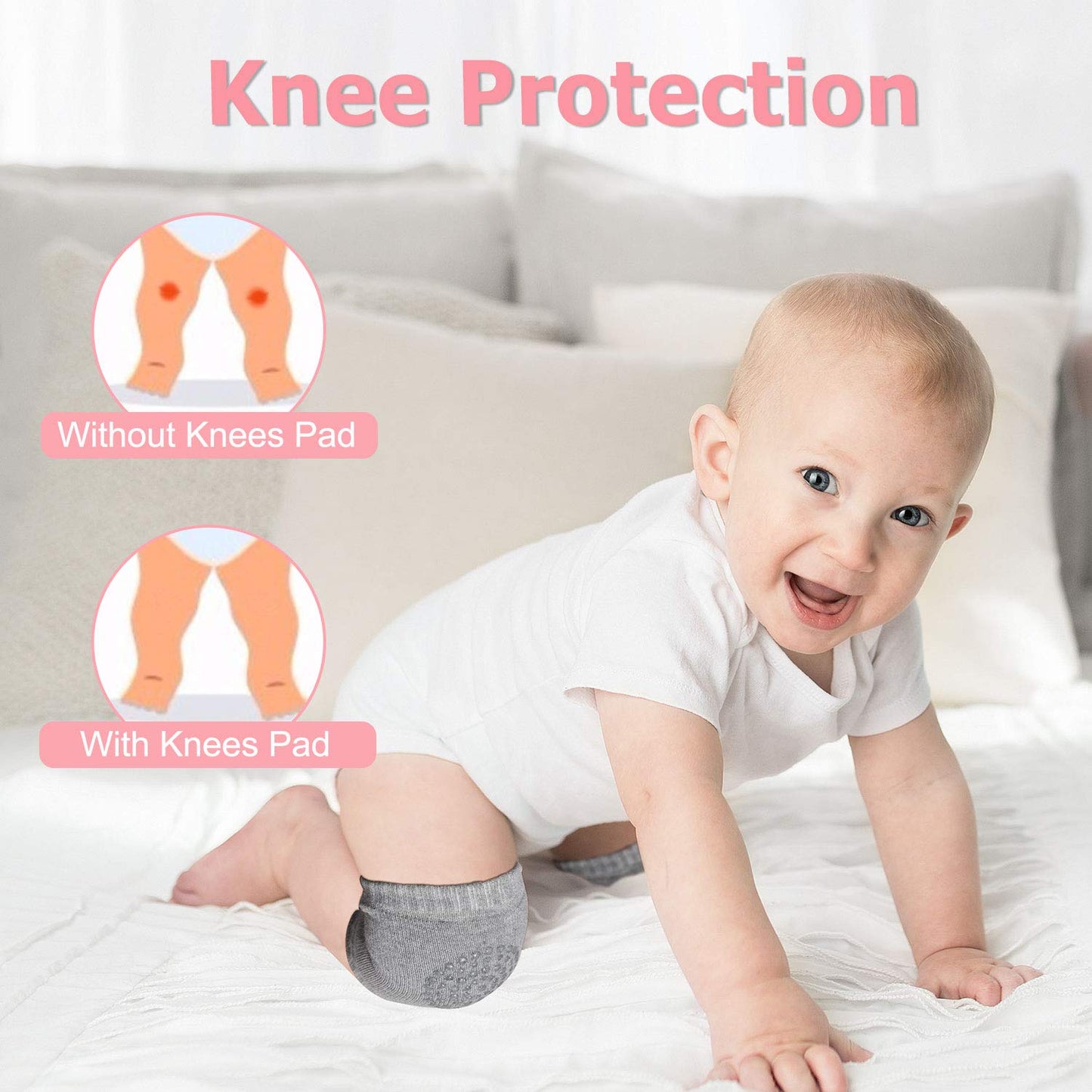 Baby Head Protector & Baby Knee Pads For Crawling,Toddlers Head Safety Pad Adjustable Backpack,Baby Back Protection For Walking