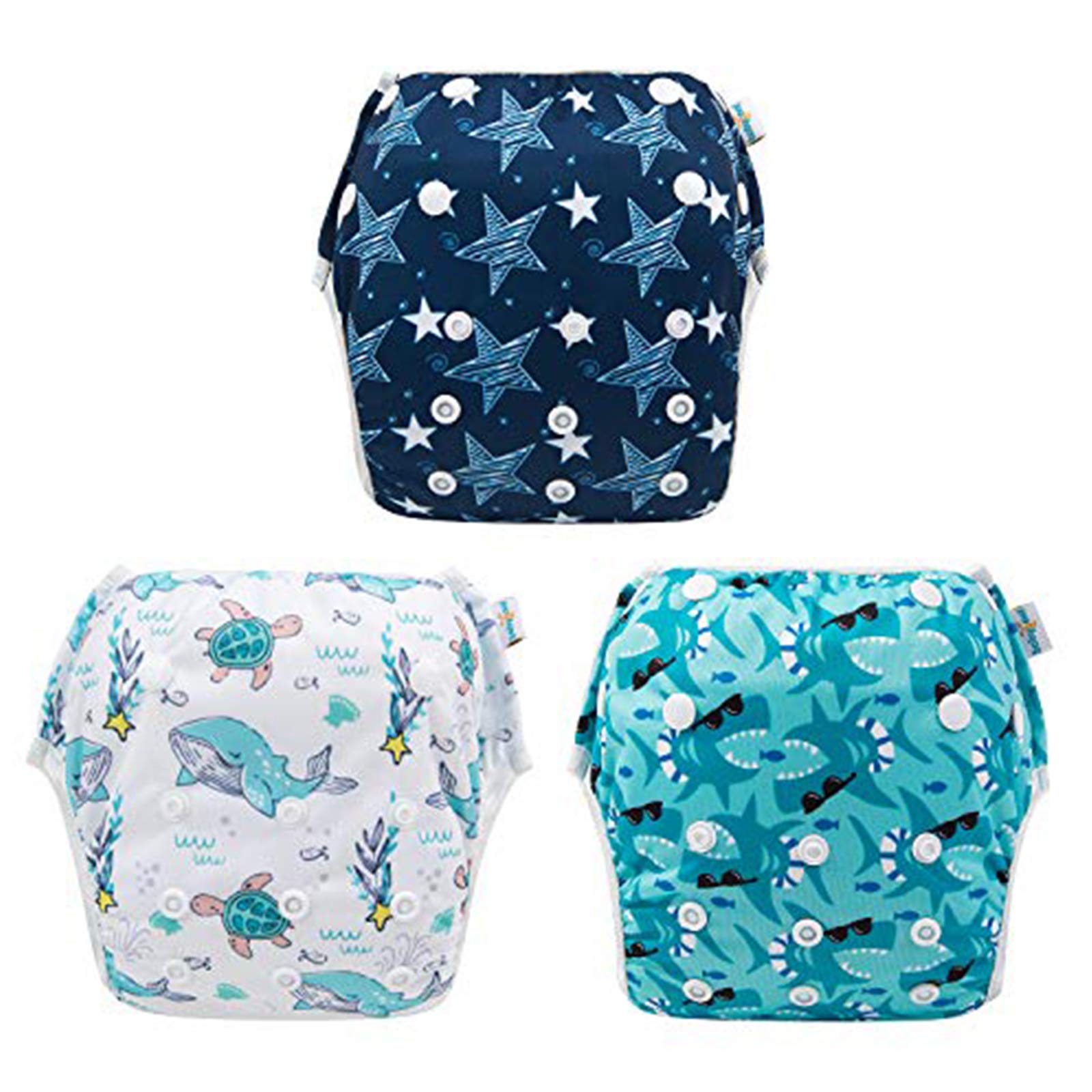 Babygoal Baby & Toddler Boy And Girl Swim Diapers, Reusable Adjustable Washable One Size Fits 6M-3T Gifts And Swimming Lessons 3