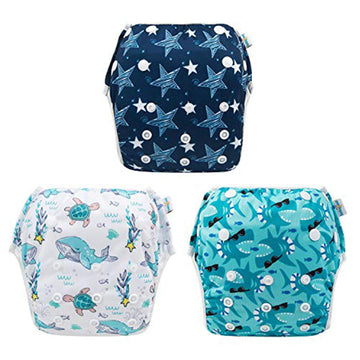 Babygoal Baby & Toddler Boy And Girl Swim Diapers, Reusable Adjustable Washable One Size Fits 6M-3T Gifts And Swimming Lessons 3
