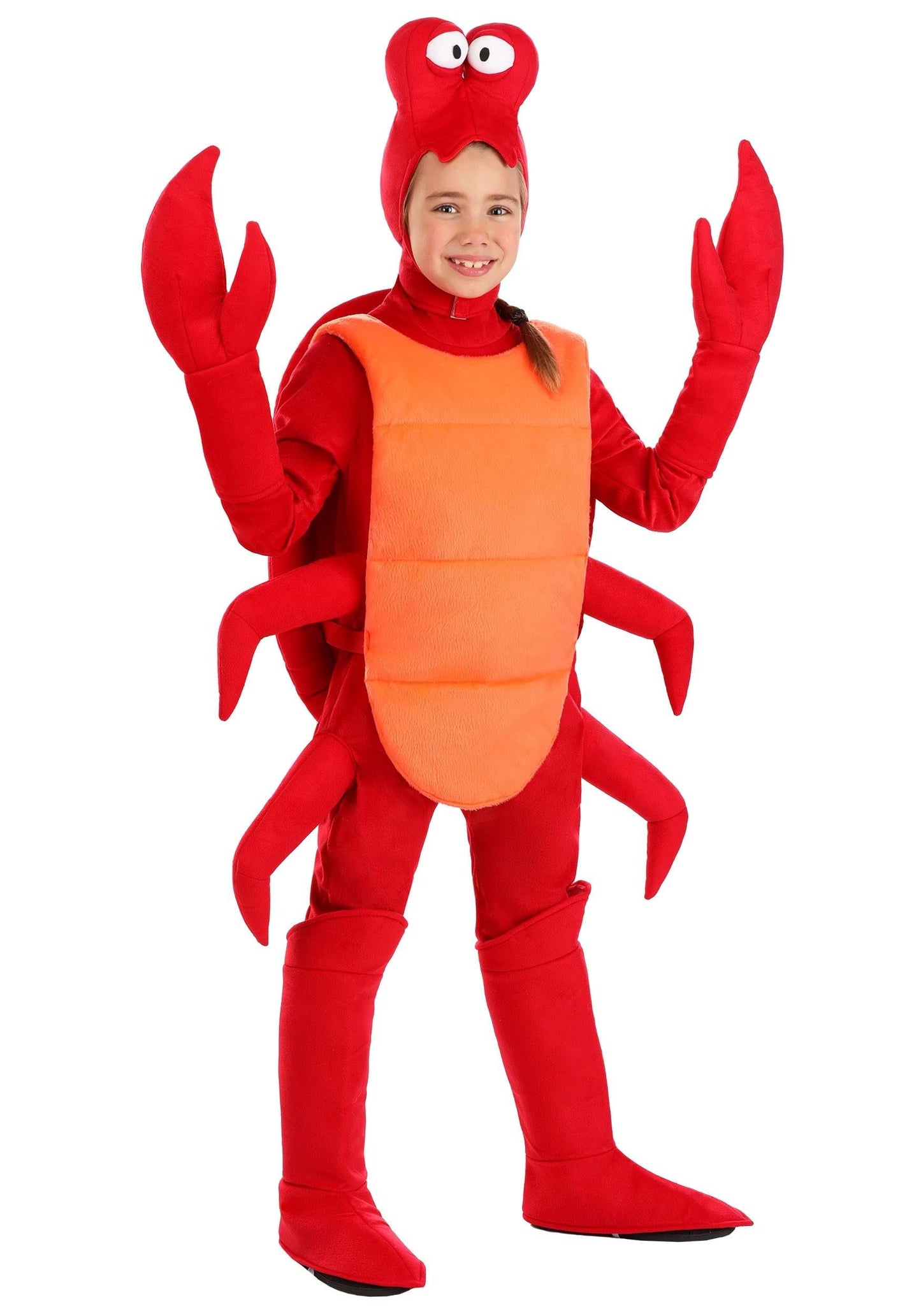 Fun Costumes Red Crab For Kids, Sea Creature Dress-Up, Crab Jumpsuit Halloween Outfits (X-Large)