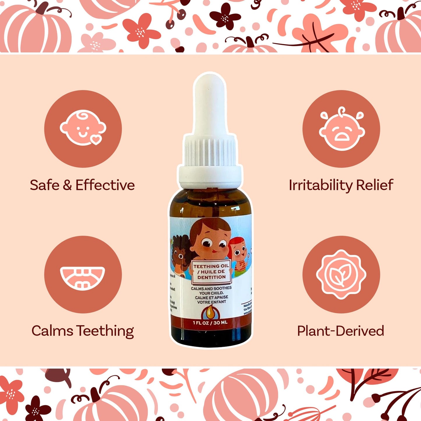 Punkin Butt Teething Oil - 1 Oz - 100% Natural, For Babies - Proprietary Blend Includes Chamomile, Sunflower, Peppermint, And Cl