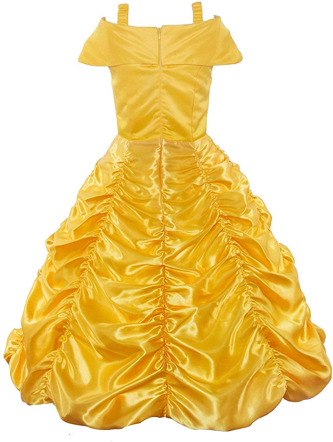 Jerrisapparel Princess Dress Off Shoulder Layered Costume For Little Girl (8 Years, Yellow With Accessories)
