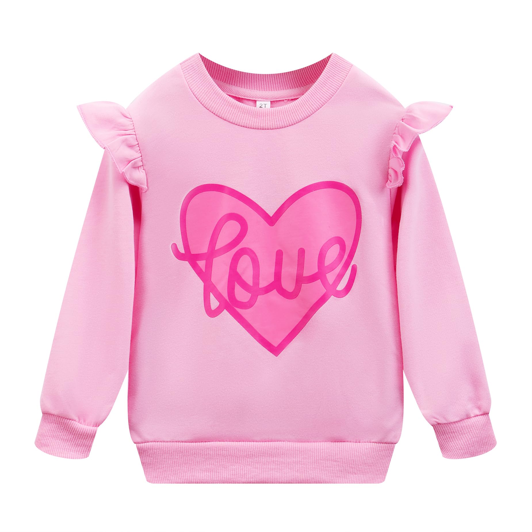 Nubeehoho Toddler Girl Valentine Sweatshirt Clothes Crewneck Fall Spring Winter Swearter Pullover Top Long Sleeve Heart Shirt Ou