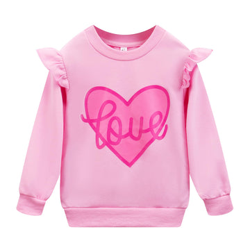 Nubeehoho Toddler Girl Valentine Sweatshirt Clothes Crewneck Fall Spring Winter Swearter Pullover Top Long Sleeve Heart Shirt Ou