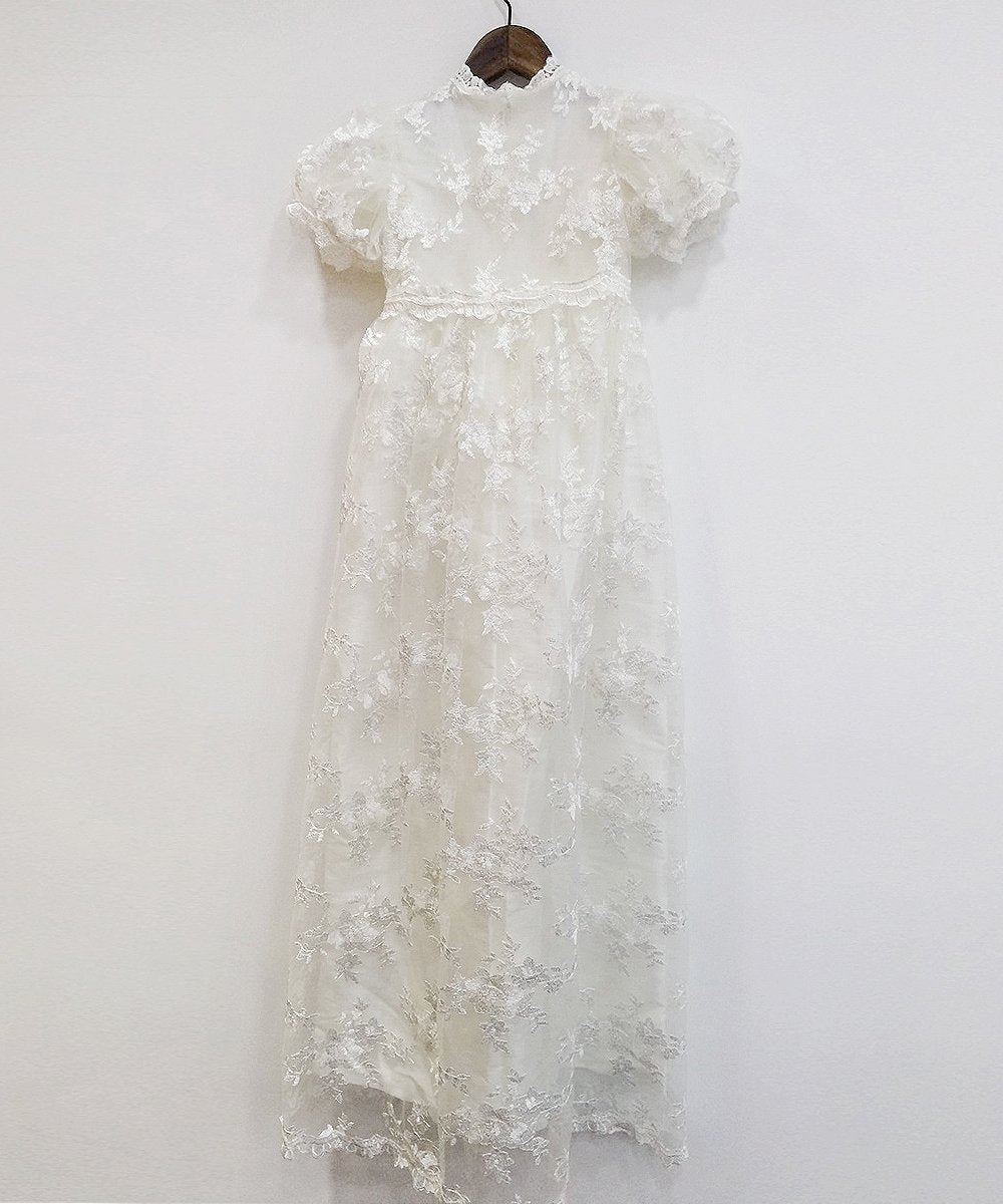 Abaowedding Lace Christening Gowns Baby Baptism Dress Newborn Baby Dress (3 M) White