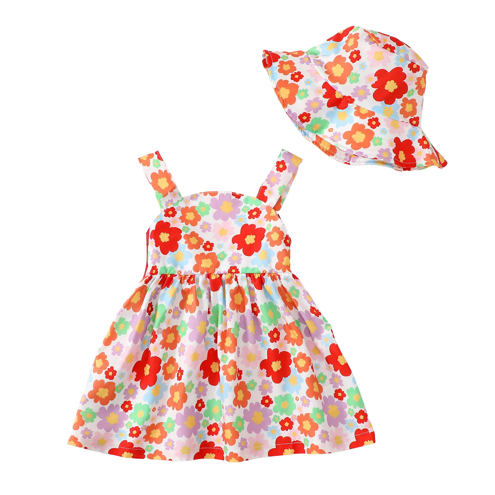 Toddler Girl Clothes Little Girl Summer Dresses Red Floral Sleeveless – Cutebaby WBBAPB0D112JCCB