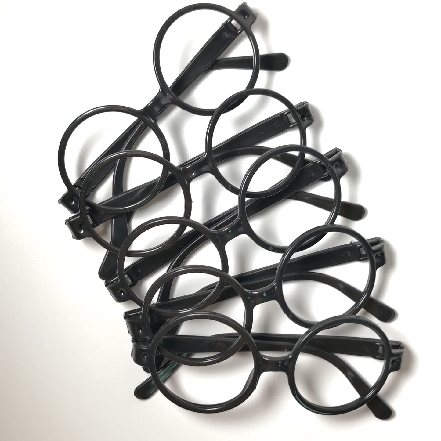 24 Pairs Black Wizard Glasses Plastic Halloween Costume Glasses Round Frame No Lens For St Patrick'S Day Wizard Party Favors