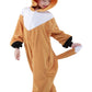 Canasour Fox Onesie Kids Halloween Cosplay Costume Girls One Piece Pjs Anime Unisex Hoodie Pajamas Brown For 4T Boys Party Pyjam
