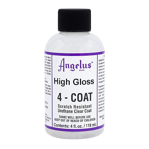 Angelus 4-Coat Leather Clear Coat Finisher High Gloss 4Oz- Scratch Resistant