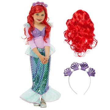 Morph Little Mermaid Costume For Girls Mermaid Dress Kids With Wig Mermaid Dress For Girls Little Mermaid Dress For Girls Little