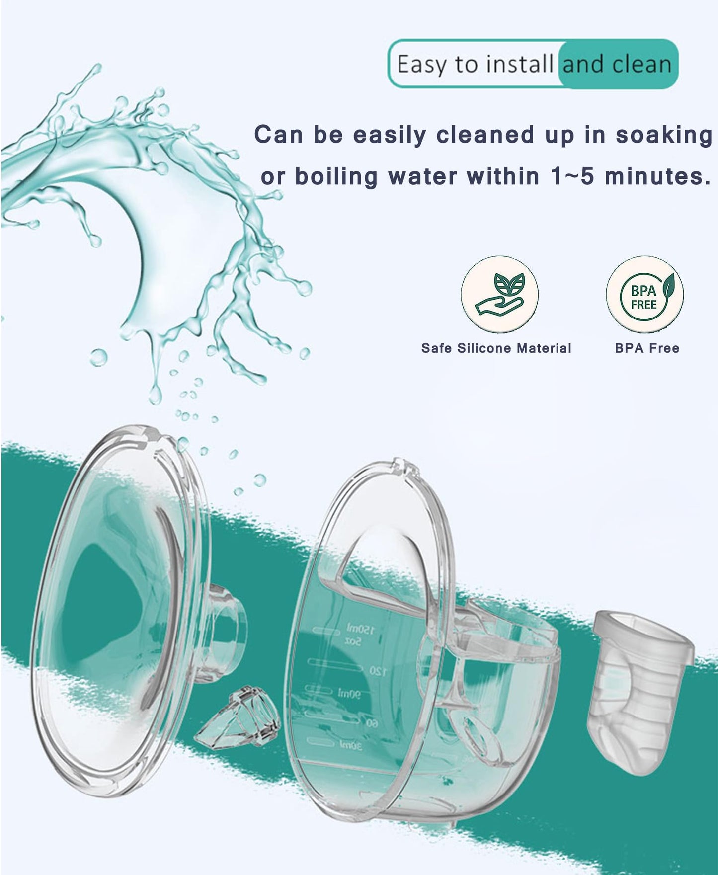 Breast Pump Parts Flange Shield 24Mm Duckbill Valve Silicone Diaphragm Milk Collector Cup Set Overall Replacement Accessories Po