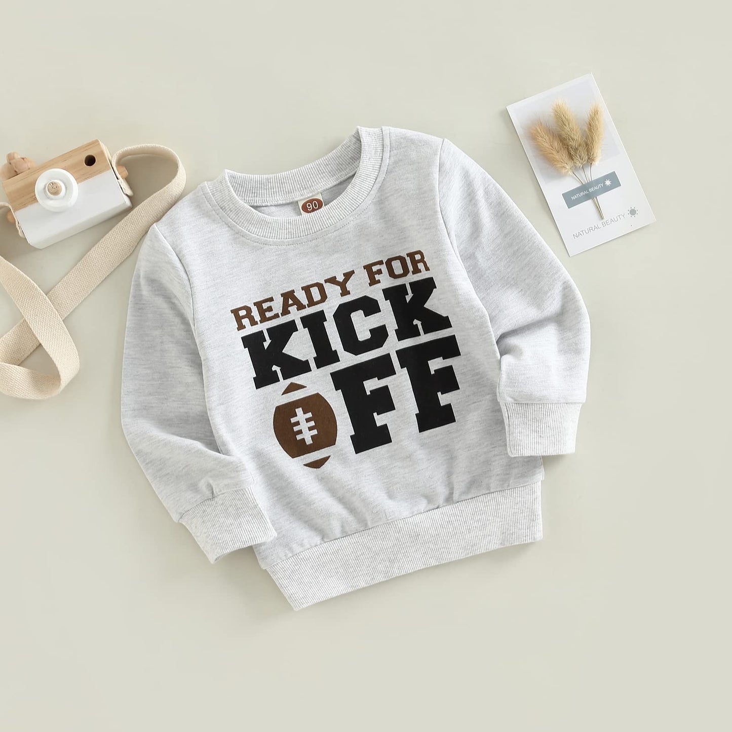 Mozikqin Toddler Baby Boy Girl Football Sweatshirt Long Sleeve Pullover Sweater Tops Thanksgiving Outfit Fall Clothes (Ready For