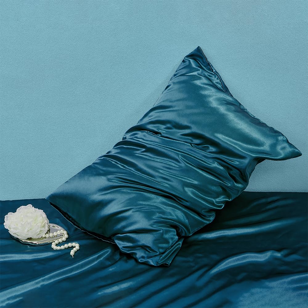 Toddler Pillow Cases 14 X 20 2 Pack Travel Pillowcase Breathable Silky Soft Baby Pillow Cases Deep Sea Blue Kids Satin Pillowcas