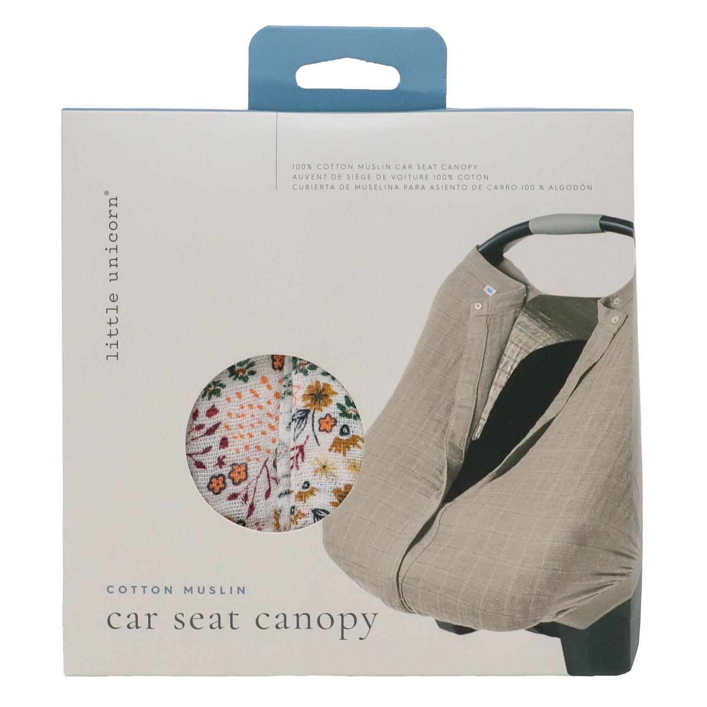 Little Unicorn Breathable Car Seat Canopy | Magnetic Closure Cover & Universal Fit | Protection & Privacy For Baby (Pressed Peta