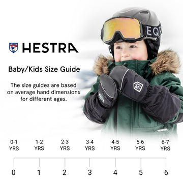 Hestra Baby Zip Long Mitt (Child 1-9Yrs) | Waterproof, Insulated Mittens For Toddlers & Kids For Winter & Playing In The Snow -