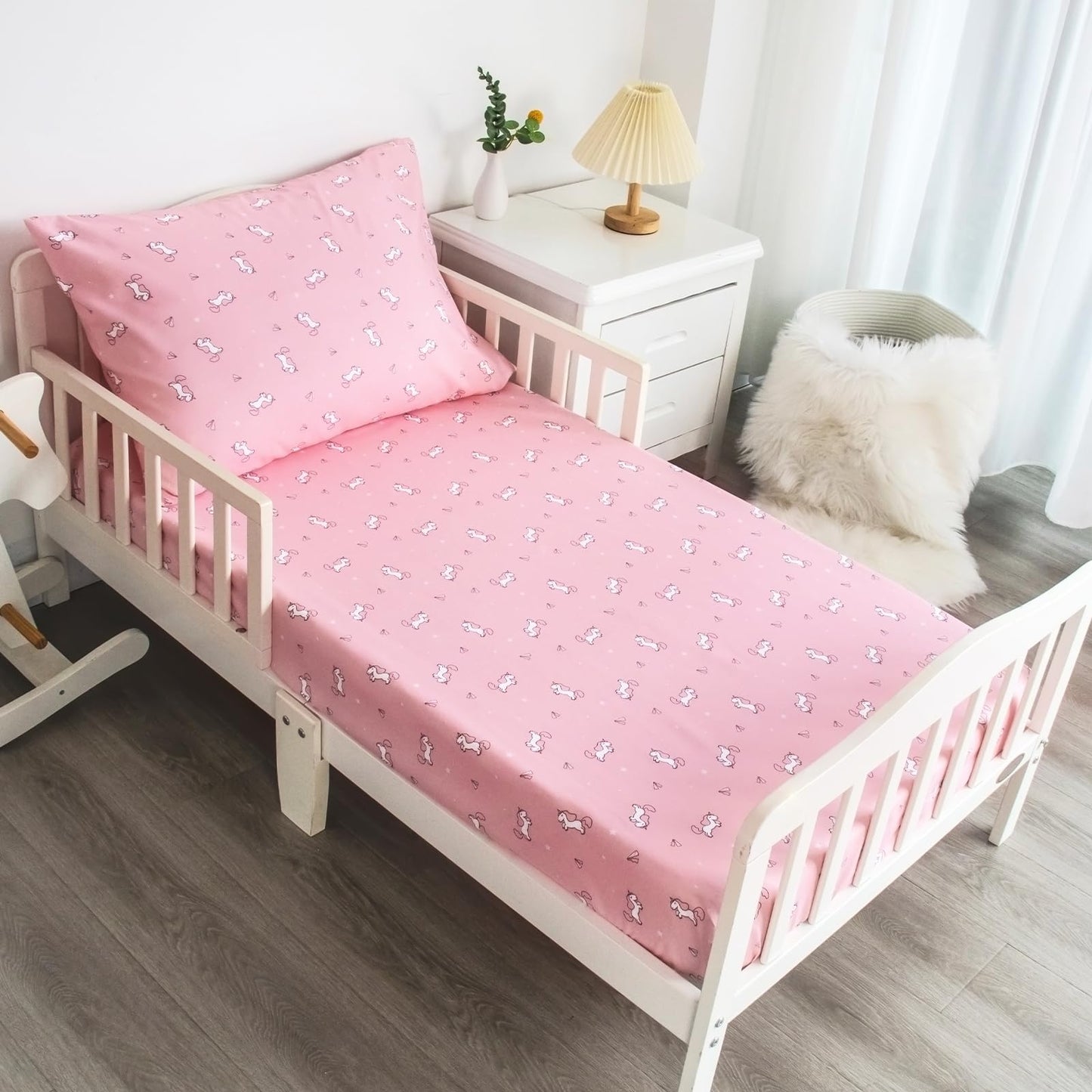 Springspirit 2-Piece Toddler Sheet Set Microfiber, Toddler Bedding Set Includes Crib Sheets And Envelope Pillowcase, Silky Soft,