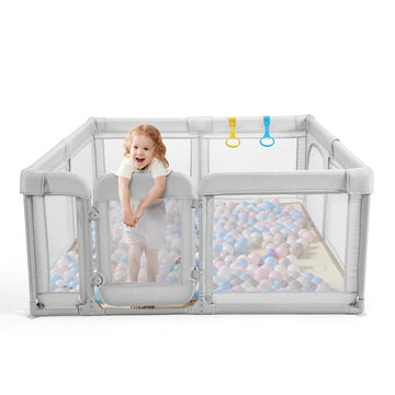 Baby Playpen,Extra Large Playpen for Babies and Toddlers, Sturdy Play Pen Play Yard with Safety Gate,79   x59   Baby Play Pen(Li