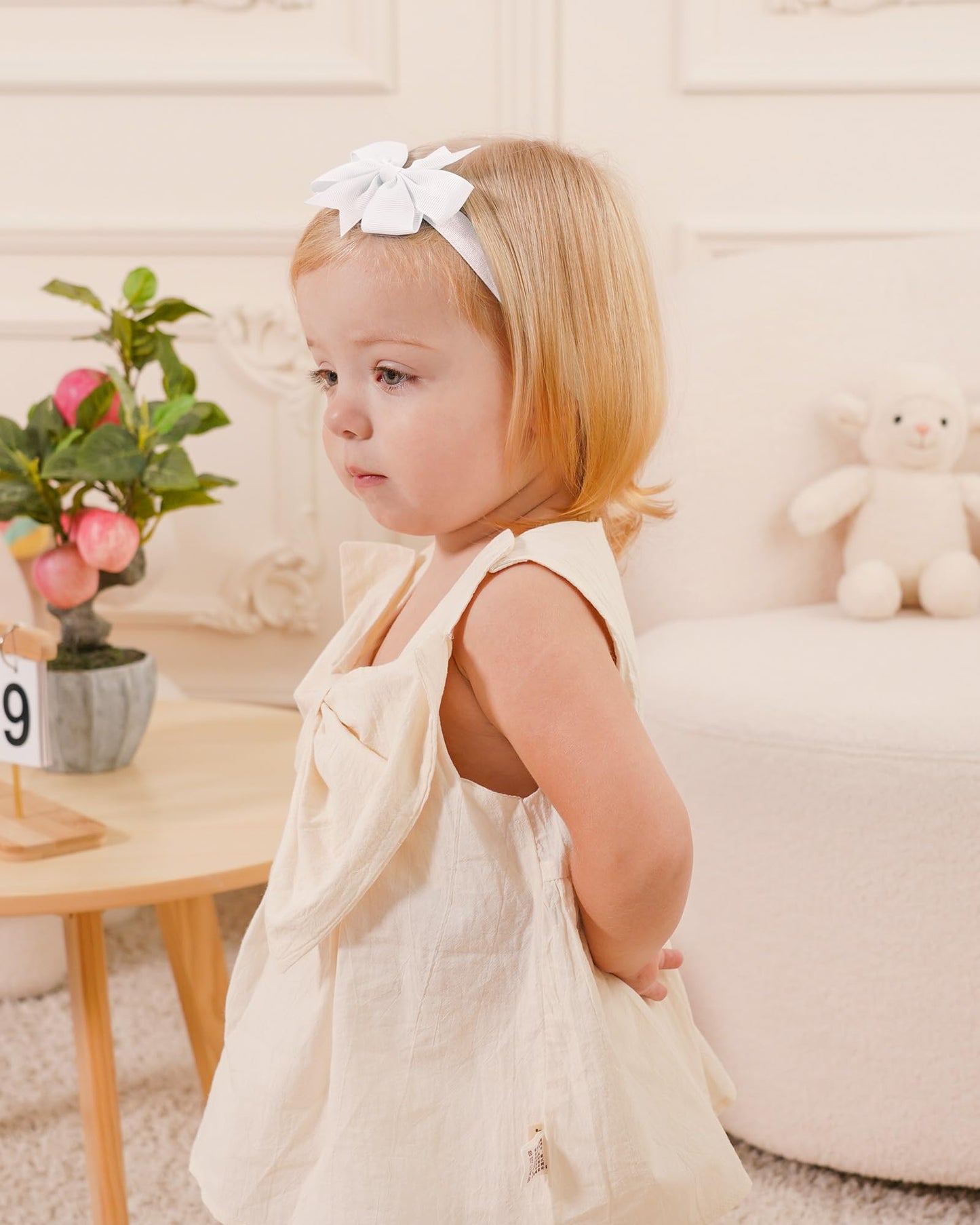 Jollybows 40Pcs Baby Girls Grosgrain Ribbon Hair Bows Headbands 3' Hair Band Hair Accessories For Infants Newborn Toddler (3- N