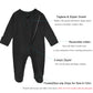 Aablexema Baby Footie Pajamas Zipper - Rayon From Bamboo Infant Footed Pjs With Mittens Sleepwear Jammies(White & Black,6-12M)