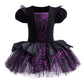 DYMCII Baby Girls Princess Ballet Dress Short Sleeve Leotards Skirted Tutu Witch Halloween Christmas Party Fancy Costume Black 3