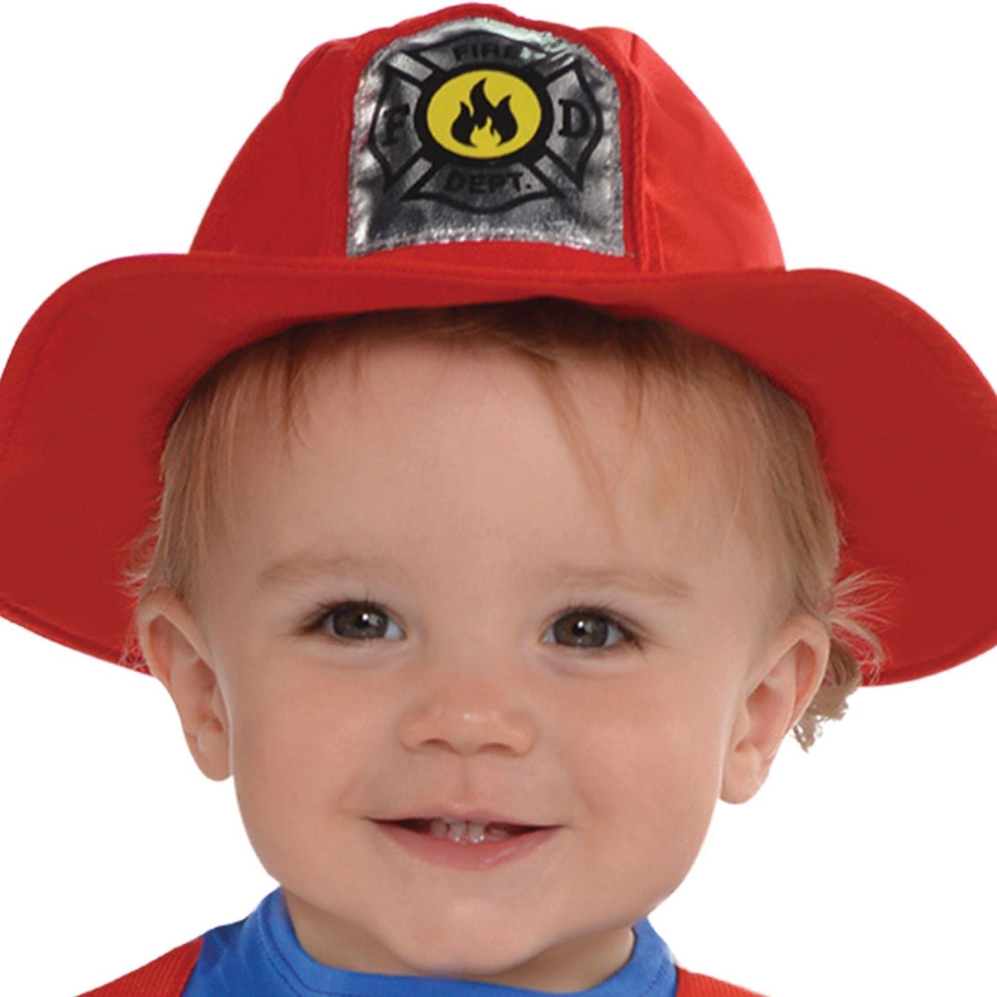 Amscan First Fireman Halloween Costume For Babies, 6-12 Months, With Red Hat And Attached Suspenders And Badge