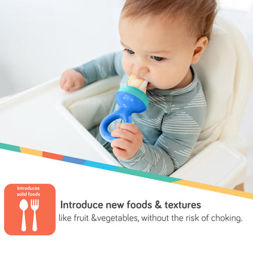 Nuby Nibbler Mesh First Soft Foods Feeder, 2Pk, Blue & Green