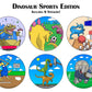 Kidswitch Light Switch Extender For Kids - Dinosaur Sports Edition - 3 Count - Includes 6 Themed And 6 Blank Art Decals