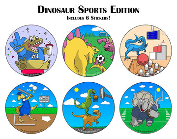 Kidswitch Light Switch Extender For Kids - Dinosaur Sports Edition - 3 Count - Includes 6 Themed And 6 Blank Art Decals