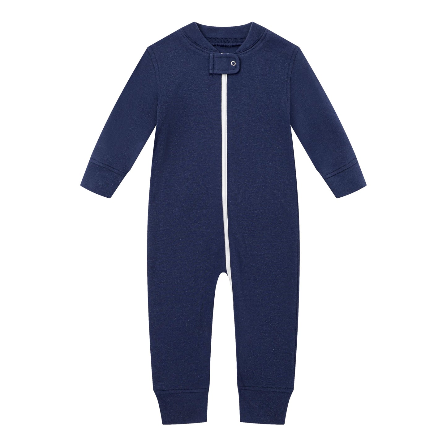 Owlivia Organic Cotton Baby Boy Girl Zip Up Sleep N Play, Footless, Long Sleeve(12-18 Months, Wave & Navy)