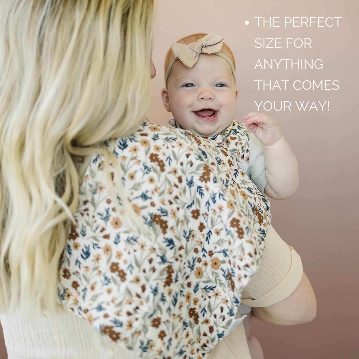 Mebie Baby Burp Cloths, Floral Print 3-Pack, Muslin Burp Cloth Set For Spit Up, Drool, And More, Boho Burp Cloths For Baby Boy A