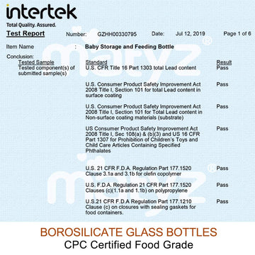 Matyz 6-Pack Borosilicate Glass Breast Milk Bottles (6 Oz, 3 Colors) - Wide Neck Breastmilk Collection And Storage Bottle - Form