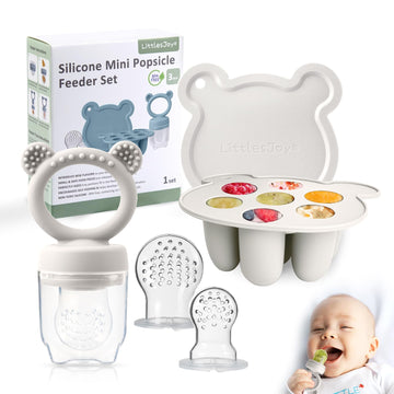 Littlesjoy Baby Teething Relief Teether, Breast Milk Popsicle Mold For Purees .Silicone Baby Fruit Food Feeder For Safe Infant S