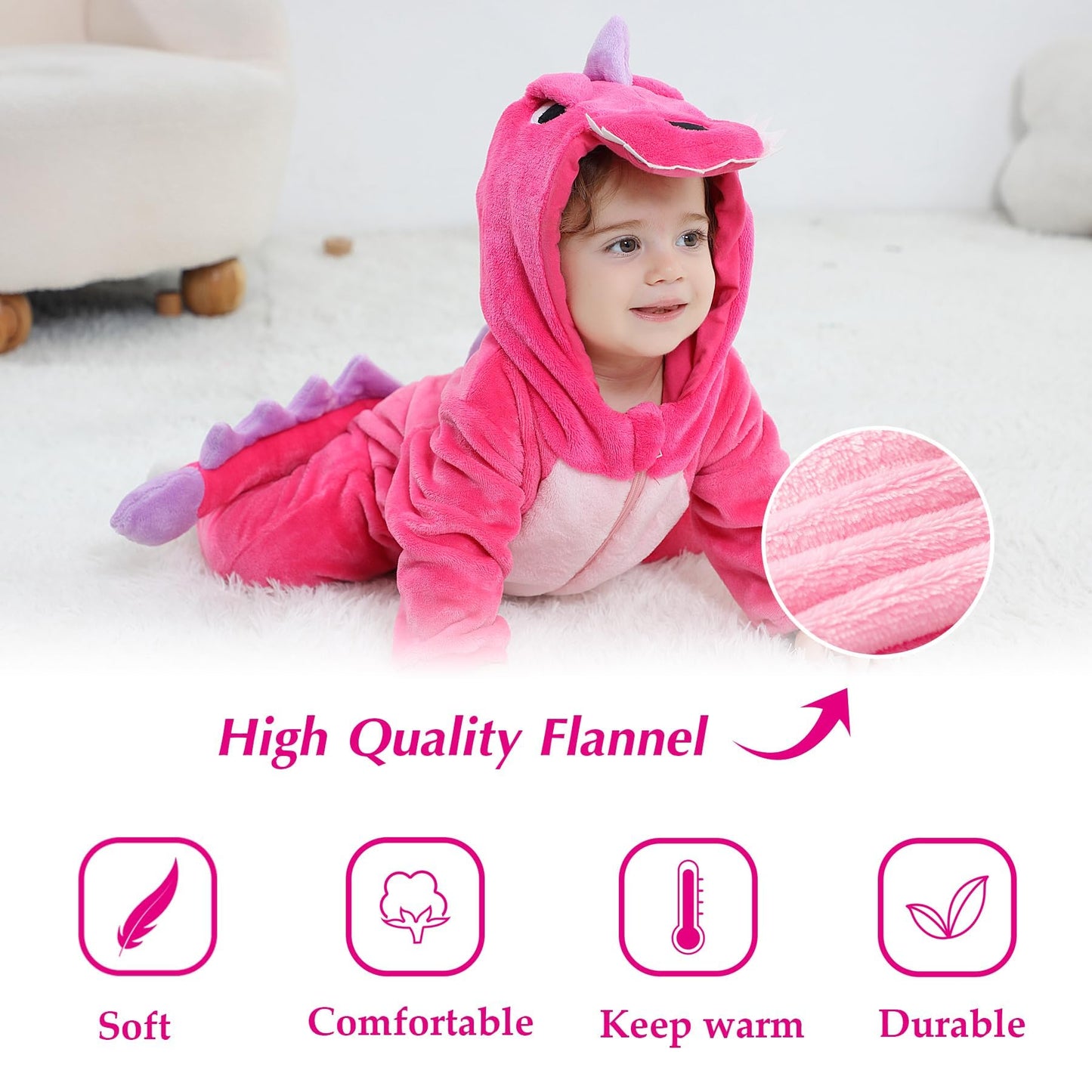 Tonwhar Baby Boy'S Girl'S Animal Bodysuit Infant And Toddler'S Romper Jumpsuit Halloween Costume Partywear(18-24 Months)