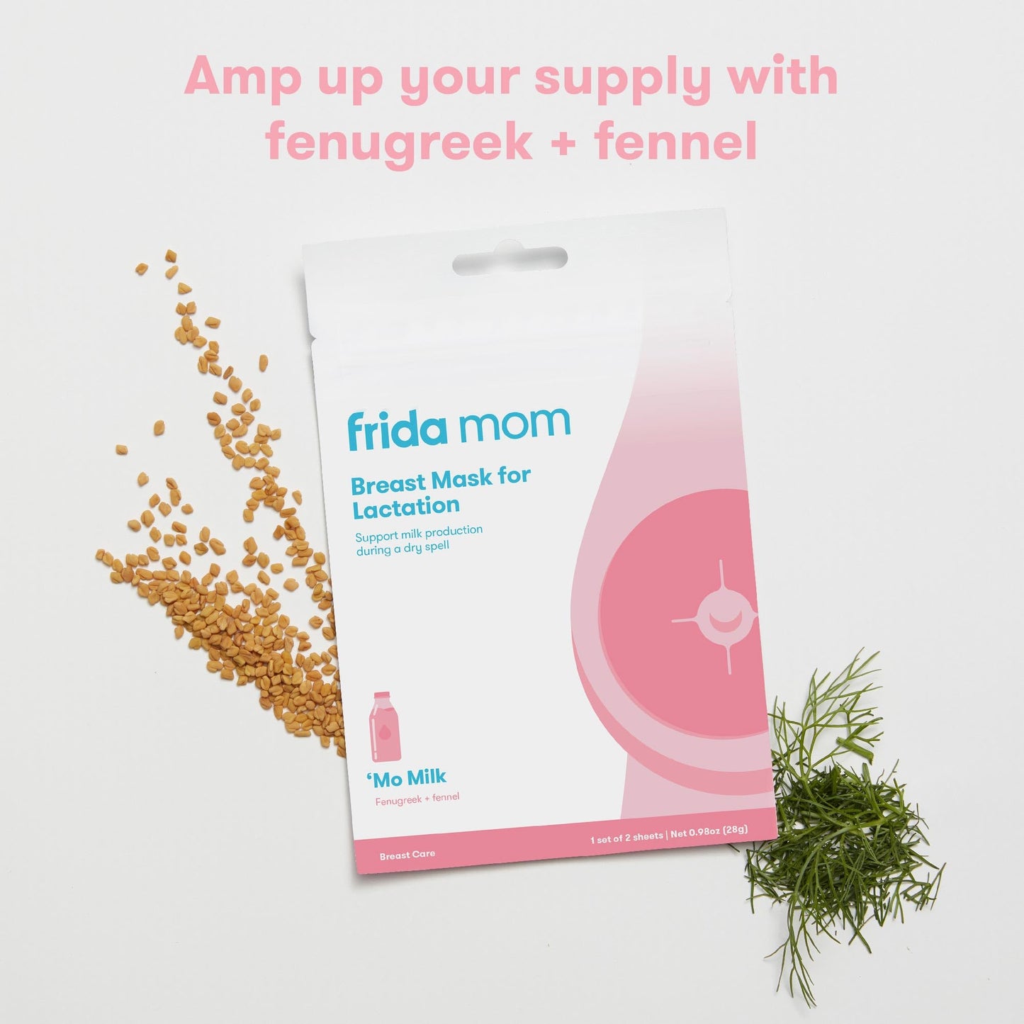 Frida Mom Breast Mask For Lactation Support, Made With Fenugreek & Fennel To Increase Milk Supply, 2 Sheet Masks