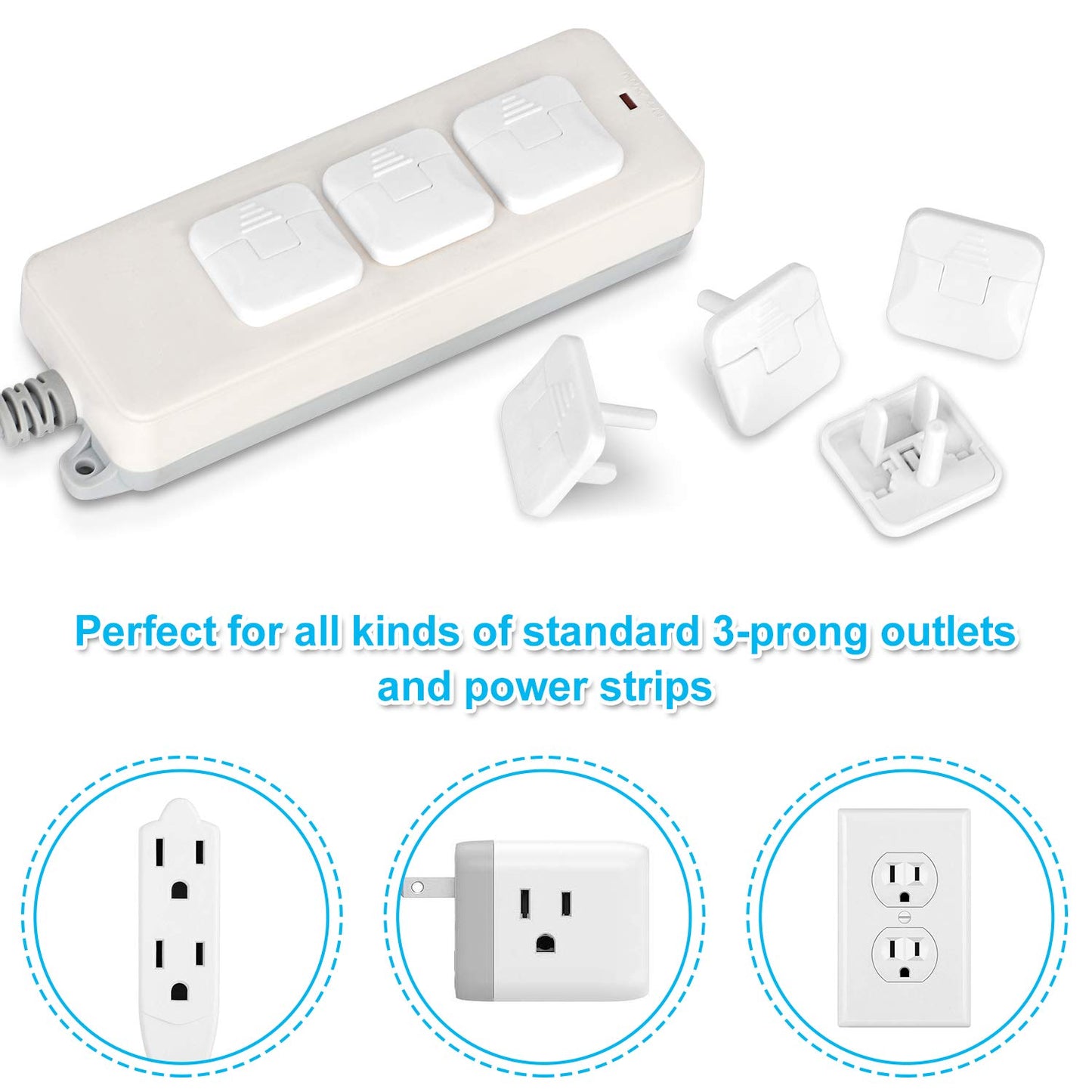Mom'S Choice Gold Awards Winner - Outlet Covers With Hidden Pull Handle Baby Proofing Plug Covers (45 Pack) 3-Prong Child Safety