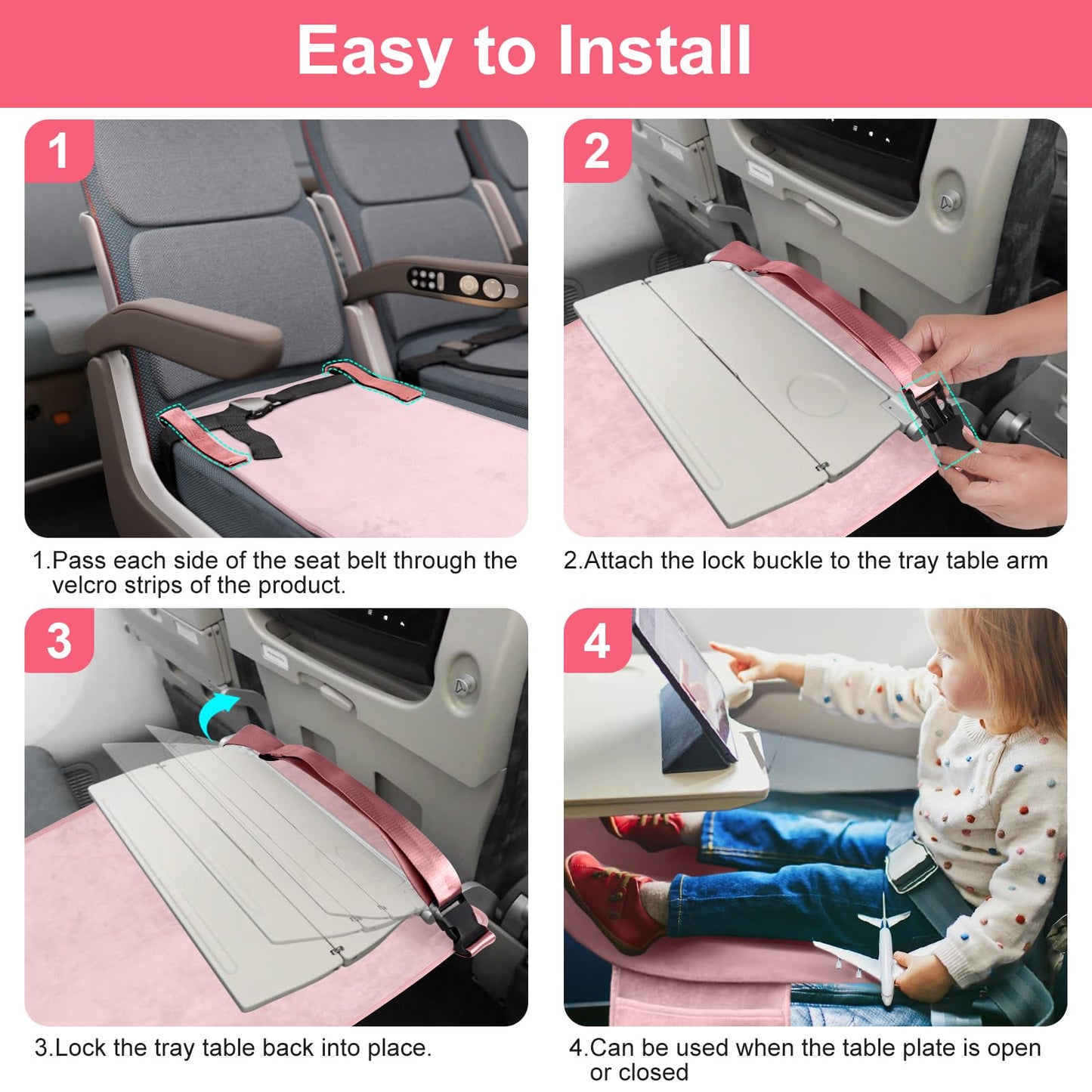 Cozybonder Toddler Airplane Bed, Kids Airplane Seat Extender Travel Bed, Kids Airplane Travel Essentials, Airplane Must Have For
